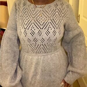 Elegant Gray Women's Sweater Dress